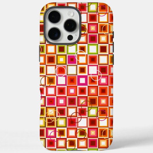 Levendig Retro Geometrisch Vierkant Patroon Case-Mate iPhone Case (Achterkant)
