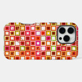 Levendig Retro Geometrisch Vierkant Patroon iPhone Hoesje (Achterkant horizontaal)