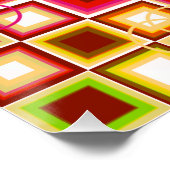 Levendig Retro Geometrisch Vierkant Patroon Perfect Poster (Hoek)