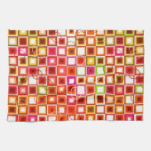 Levendig Retro Geometrisch Vierkant Patroon Theedoek (Horizontaal)