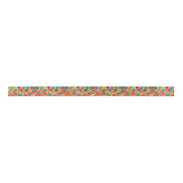 Levendig Retro Jaren 60 Madeliefje Flower Power Pa Satijnen Lint