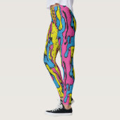 "Levendig Retro Pop Art Druppelpatroon Leggings (Links)