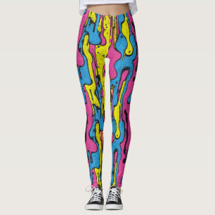 "Levendig Retro Pop Art Druppelpatroon Leggings