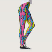 "Levendig Retro Pop Art Druppelpatroon Leggings (Rechts)