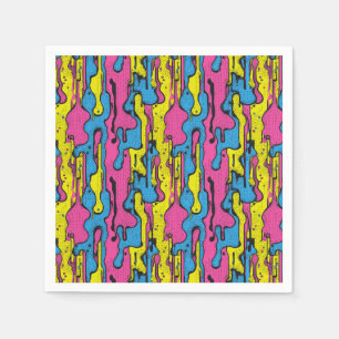 "Levendig Retro Pop Art Druppelpatroon Servet