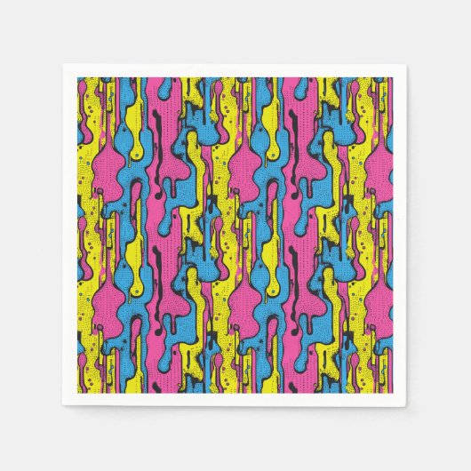"Levendig Retro Pop Art Druppelpatroon Servet (Voorkant)