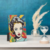 Levendig Retro Vrouw Pop Portret Kunst Fotoplaat (Zijkant)