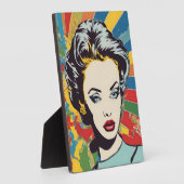 Levendig Retro Vrouw Pop Portret Kunst Fotoplaat (Zijkant)