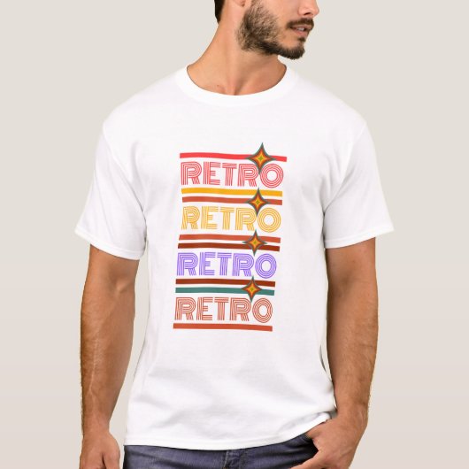 Levendig retrotypografisch ontwerp t-shirt (Voorkant)