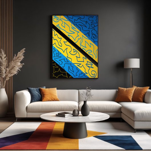 Levendig ritme Abstract Canvas Afdruk