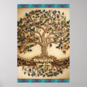  Levendig Ritme van Vibe Tree of Life Quote Poster (Voorkant)