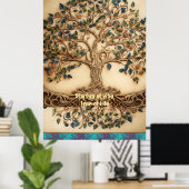  Levendig Ritme van Vibe Tree of Life Quote Poster (Thuiskantoor)