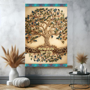 Levendig Ritme van Vibe Tree of Life Quote Poster