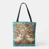  Levendig Ritme van Vibe Tree of Life Quote Tote Bag (Achterkant)
