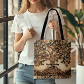 Levendig Ritme van Vibe Tree of Life Quote Tote Bag