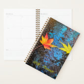 Levendig rode en gele gevallen esdoornbladeren planner (Display)