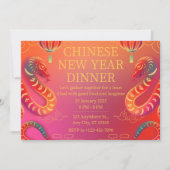 Levendig Rode en Gouden Slang Chinees Nieuwjaar Kaart (Voorkant)