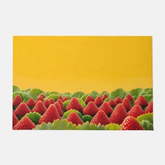 Levendig Rood Aardbeiveld Deurmat (Voorkant)