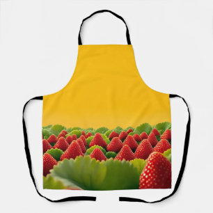 Levendig Rood Aardbeiveld Schort