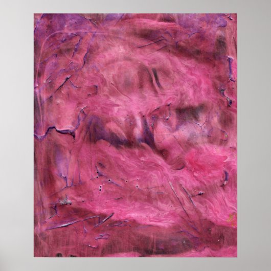 Levendig rood acryl abstract posterprint poster (Voorkant)