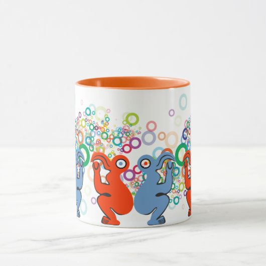 Levendig rood & blauw Oostelijk Eiland Vogelontwer Mok (Midden)