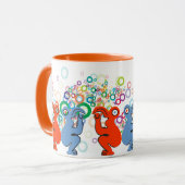 Levendig rood & blauw Oostelijk Eiland Vogelontwer Mok (Voorkant links)