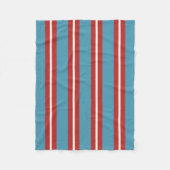 Levendig Rood en Blauw Gestreept Patroon Modern De Fleece Deken (Voorkant)