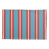 Levendig rood en blauw gestreept patroon modern on kussensloop (Achterkant-Links)