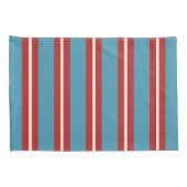 Levendig rood en blauw gestreept patroon modern on kussensloop (Achterkant-Rechts)