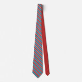 Levendig rood en blauw gestreept patroon modern on stropdas (Voorkant)
