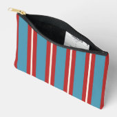 Levendig Rood en Blauw Gestreepte Patroon Moderne Etui (Open)