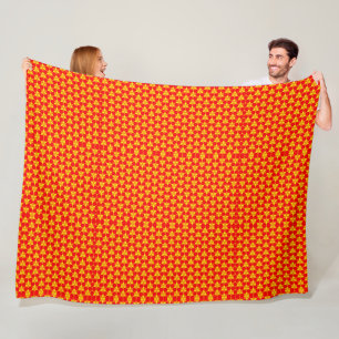 Levendig rood en geel geometrisch patroon fleece d deken