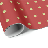Levendig rood en gouden polka dot patroon cadeaupapier (Rol Hoek)