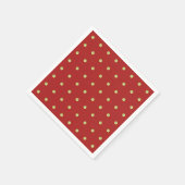 Levendig rood en gouden polka dot patroon servet (Hoek)
