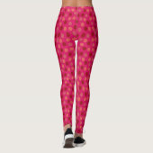 Levendig rood en robijnrood Polka Dot Pattern Leggings (Achterkant)