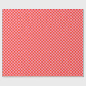 Levendig rood en roze geruit retro cadeaupapier (Vlak)