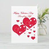 Levendig rood en wit hart liefde voor mijn leven feestdagenkaart (Staand voorkant)