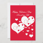 Levendig rood en wit hart liefde voor mijn leven feestdagenkaart (Voorkant)