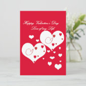 Levendig rood en wit hart liefde voor mijn leven feestdagenkaart (Staand voorkant)