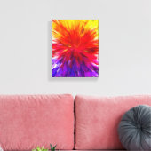 Levendig rood, geel & Paarse Abstracte kleur burst Canvas Afdruk (Insitu (Woonkamer))