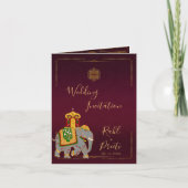 Levendig rood goud met Lord Ganesh Indiase bruilof (Voorkant)