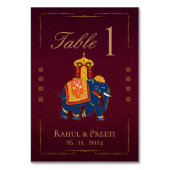 Levendig rood goud traditionele Indiase bruiloft Kaart (Voorkant)