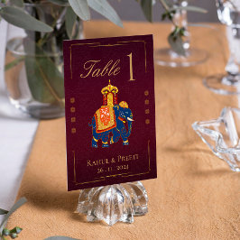 Levendig rood goud traditionele Indiase bruiloft Kaart