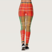 Levendig rood-groene grootschalige ruit leggings (Achterkant)