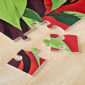 Levendig rood haar en bloemenportret legpuzzel (Zijkant)