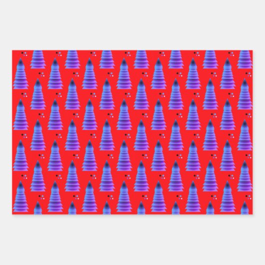 Levendig rood met Paarse Inpakpapier Vel (Voorkant 2)