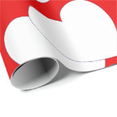 Levendig rood omslagpapier met groot wit hart cadeaupapier (Rol Hoek)