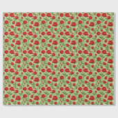 Levendig Rood Ranunculus Bloempatroon Cadeaupapier (Vlak)