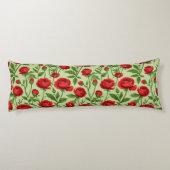 Levendig Rood Ranunculus Bloempatroon Lichaamskussen (Achterkant)