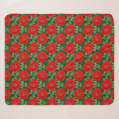 Levendig Rood Ranunculus Bloempatroon Sherpa Deken (Voorkant (horizontaal))
